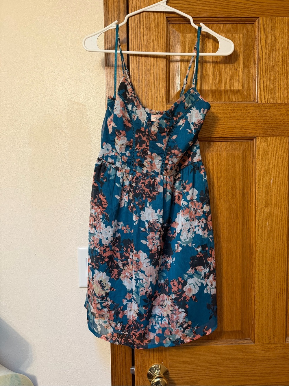 Floral Spaghetti-Strap womensDress - Teal Floral